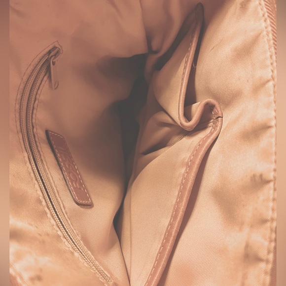 ❌SOLD❌ Fossil Monogrammed Cream/Tan Canvas & Leather Shoulder Bag - Picture 9 of 11